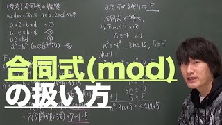 整数問題(互除法・合同式・一次不定方程式)２：合同式《大学受験数学》