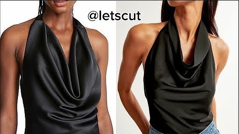 How to cut and sew a halter cowl neck top with open back/ beginners friendly
