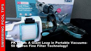 BWT PK Giant Dual Filter 50Micron Rechargeable Pool Vacuum (Kokido XTROVAC 710)