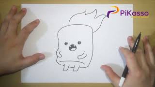 Flamemallow from YouTube Kids App Easy Drawing Tutorial