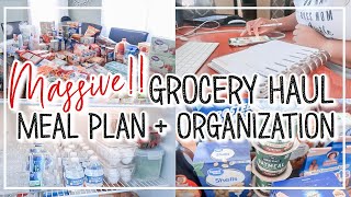 MASSIVE  GROCERY HAUL & MEAL PLANNING | EXTREME FRIDGE + PANTRY ORGANIZATION | LARGE FAMILY HAUL