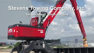 Mantsinen 60 from Linder Makes Loading Barges Fast & Safe for Stevens Towing Company, Inc.