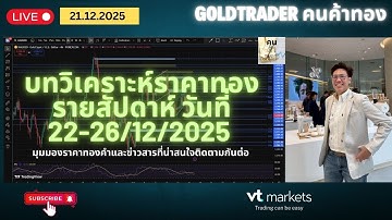 บทวิเคราะห์ราคาทองคำรายสัปดาห์วันที่ 22-26/12/2568 #XAUUSD ภาคเช้า #vtmarkets #forex #trading