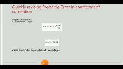 Probable error//coefficient of determination