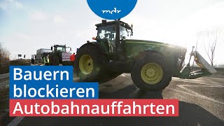 Bauernprotest: Landwirte legen Berufsverkehr in Mitteldeutschland lahm | MDR um 4 | MDR image