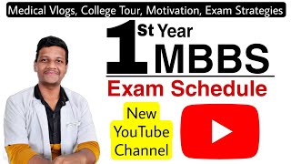 Timetable for 1st Year MBBS University Exam | Tamilnadu | NEW YOUTUBE CHANNEL ANNOUNCEMENT