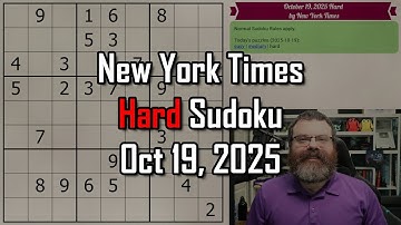 NYT Hard Sudoku Walkthrough | Oct 19, 2025
