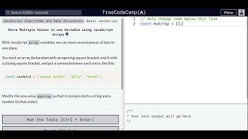 Lesson 39 | Basic JavaScript | Store Multiple Values in one Variable using JavaScript Arrays