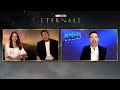 The ETERNALS cast talk fighting the Avengers, Harry Potter trivia, lasers,  sand storms and more!