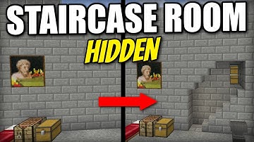 Minecraft ( EASY ) HIDDEN STAIRCASE ROOM - Tutorial ( PS4 / PE / XBOX / PS3 / WII U )