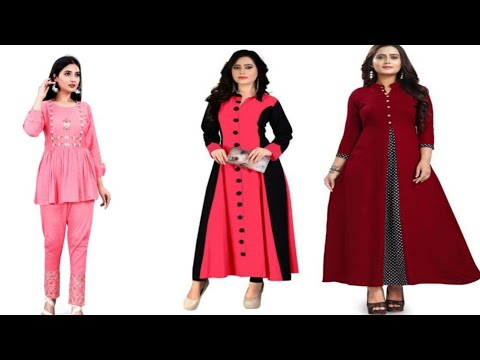 Women Flared Kurti Legging Designer Dupatta Diwali Special Gown Anarkali  Gown | eBay | Party wear long gowns, Red kurti, Fashion