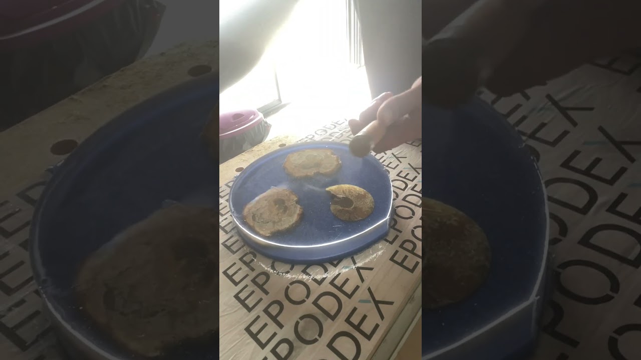 Inclusion de pierre silicifié dan la résine époxy