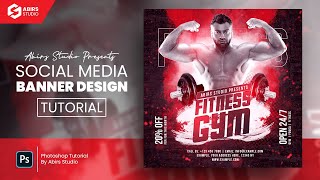 Fitness GYM Social Media Post and Square Flyer Design | Photoshop Tutorial