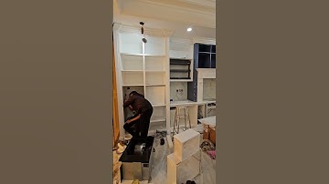 Quá trình hoàn thiện Tủ bếp tân cổ điển sơn trắng cao cấp. #huynhgiamoc #woodworking #kitchen