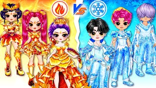Fire Girl vs Ice Boy! Huntrix & Saja Boys Glow Up | K-Pop Demon Hunters | Best DIY Paper Dolls