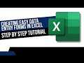 Creating Easy Data Entry Forms in Excel 📊   Step by Step Tutorial