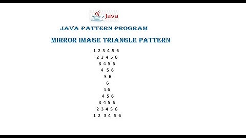 Mirror Image Triangle Number Pattern Program in Java for beginners..
