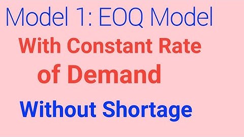 EOQ Model 1 without Shortage and with constant Rate of Demand || Inventory Problems||MATHS SOLUTION