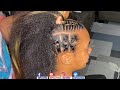 Rubberband Designed Stitch Braids on Type 4 hair