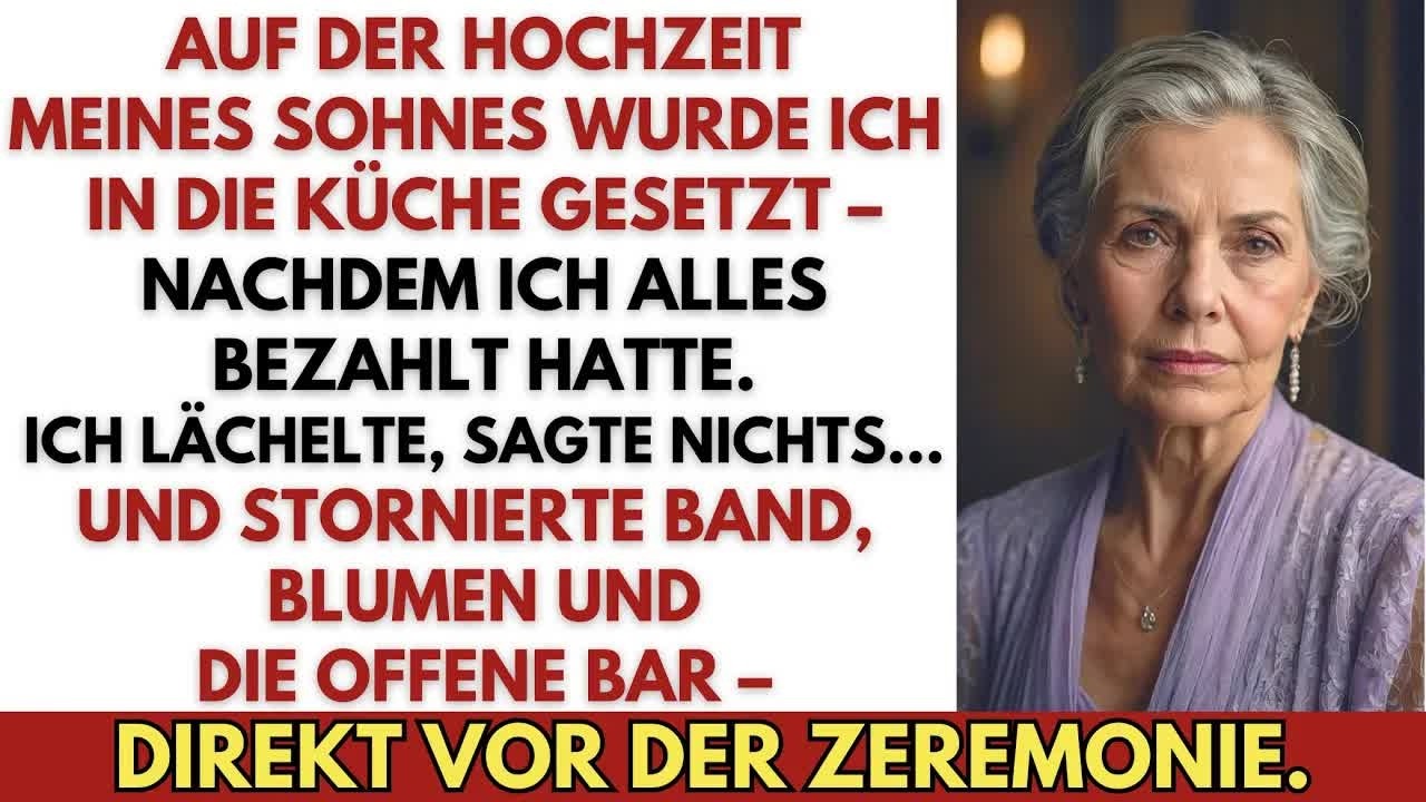 Auf der Hochzeit meines Sohnes setzte mich seine Frau in die Küche—ich schwieg und stornierte al