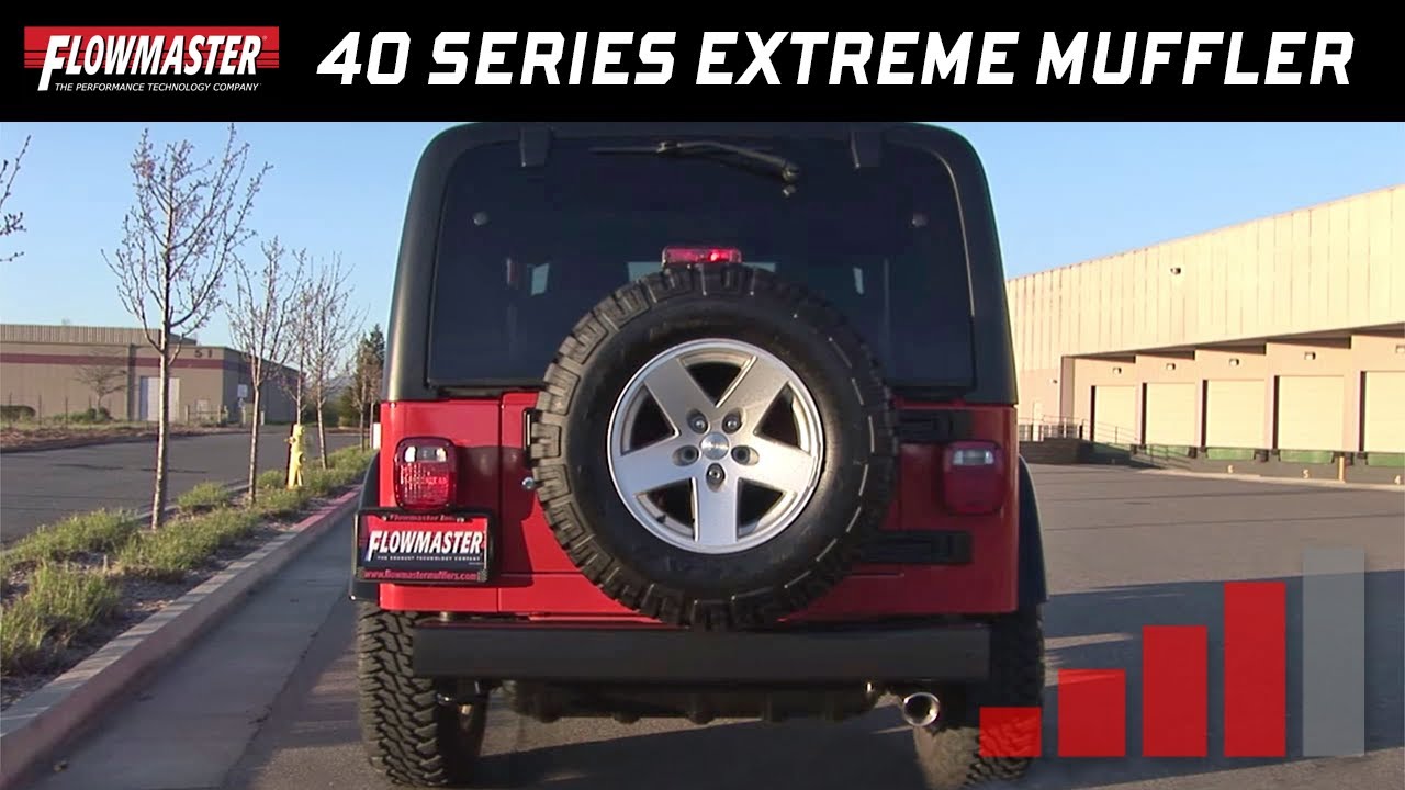 2006 Jeep Wrangler TJ - Flowmaster 40 Series Extreme Muffler Sound - YouTube