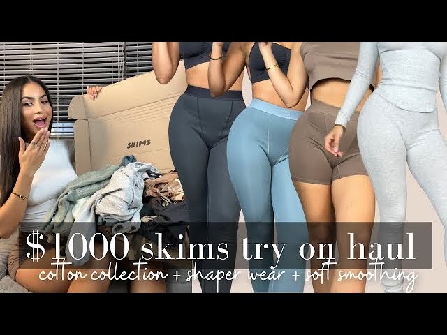 $1000 SKIMS TRY ON HAUL & REVIEW. Cotton collection, shapewear, boyfriend  collection, soft smoothing 