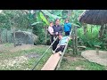 Single Mom - Building a Super Beautiful Bamboo Slide | Ly tieu tieu