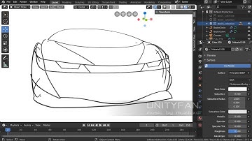 #104 3d sketching a car in blender Part 23 - 4x timelapse