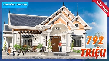 Mẫu Nhà Cấp 4 Mái Thái Tân Cổ Điển Đẹp Cuốn Hút Xây Thô 792 TRIỆU Tại Huyện Tam Nông Tỉnh Phú Thọ