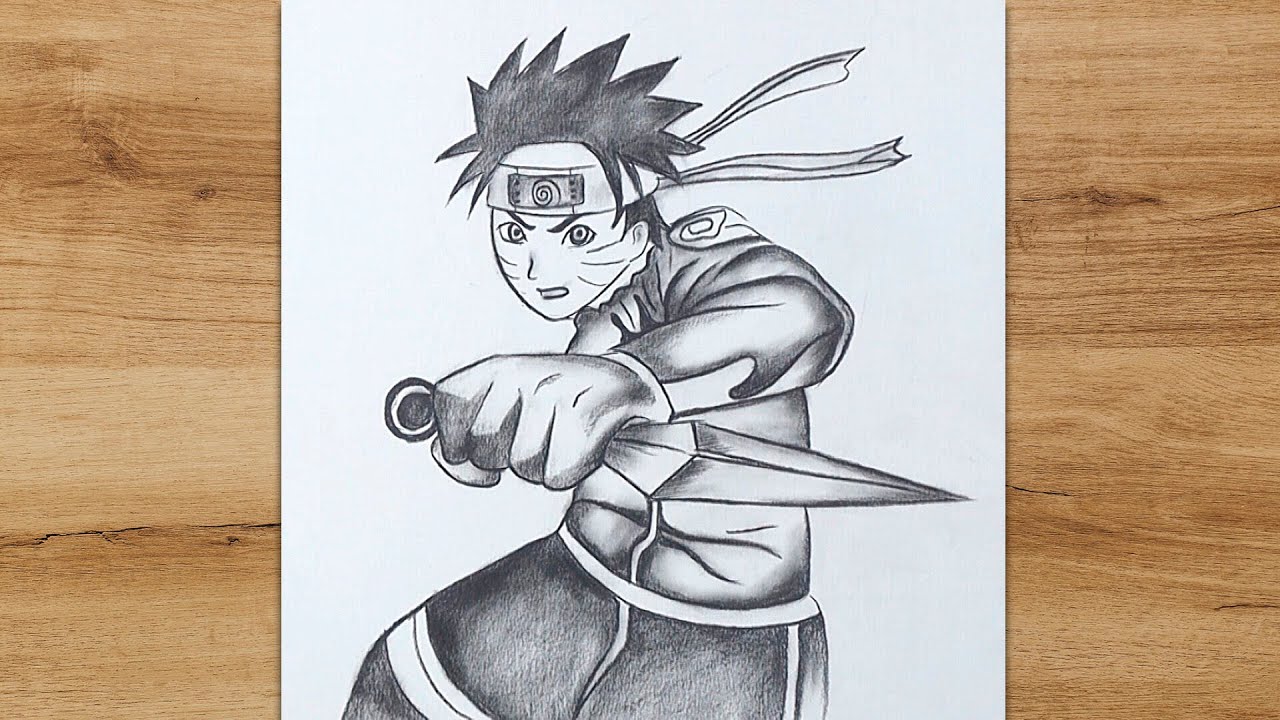 naruto. pencil sketch by kxartist on