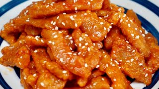 外酥里嫩❗️酸甜不腻的糖醋里脊，非常好吃🍅Crispy on the outside and tender on the inside❗️Sweet and sour pork