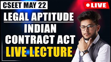 CSEET Legal Aptitude Online Classes for May 2022 | Indian Contract Act Lecture 7 | CS Shubham