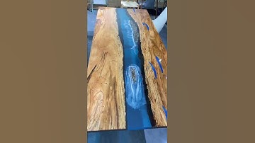 Custom Epoxy Resin Rock Ocean Wave Resin Coffee Table Wood Plank Dining Table Counter Desk Display