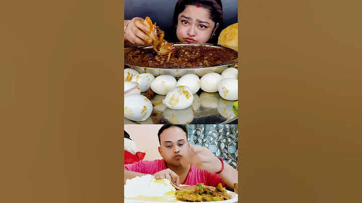 SPICY SPICY PINDI CHOLE WITH FLUFFY BHATURE AND 15 BOILED EGGS, BASMATI RICE | ASMR EATING MUKBANG