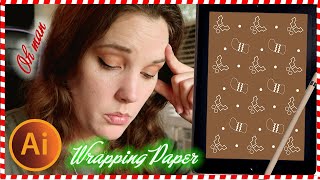 Making Holiday Wrapping Paper! Easy and Quick Patterns in Illustrator on iPad 🎨
