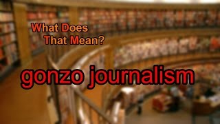 What does gonzo journalism mean?