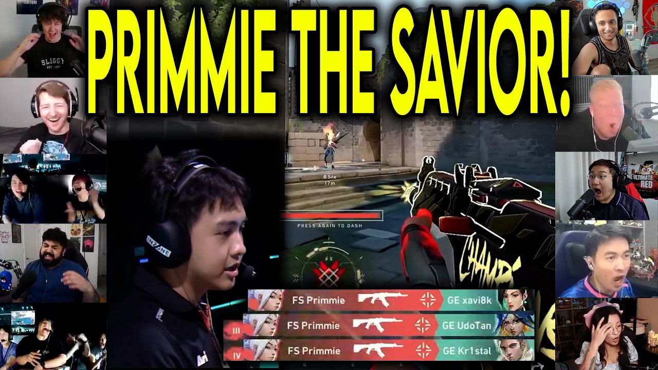 Valorant Streamers React To FS Primmie UNREAL 4k Against GE In VCT ...