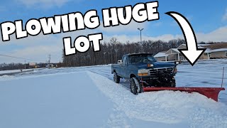 Snow Plowing HUGE Lot!