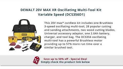 DEWALT 20V MAX XR Oscillating Multi-Tool Kit, Variable Speed (DCS356D1)