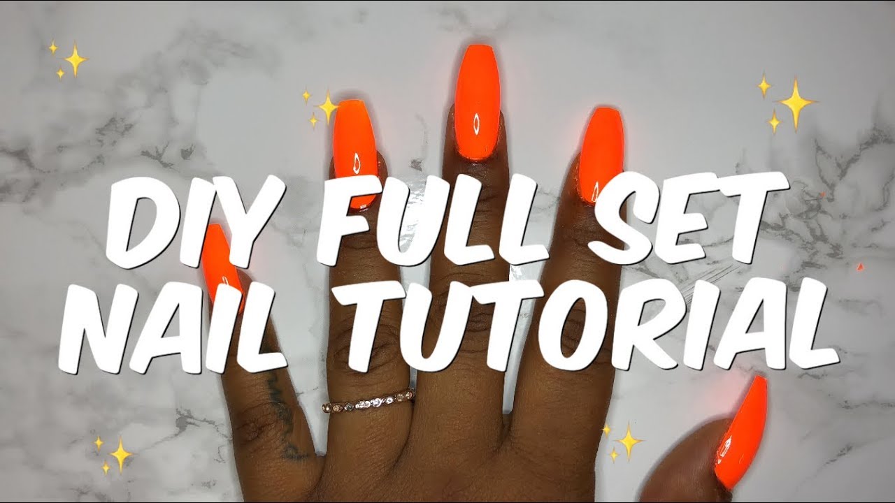 ItsTheCourt: DIY Full Set Nail Tutorial (Acrylic Free) - YouTube