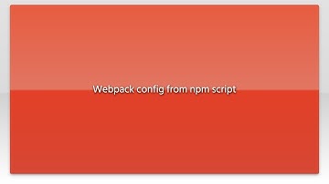 Webpack config from npm script