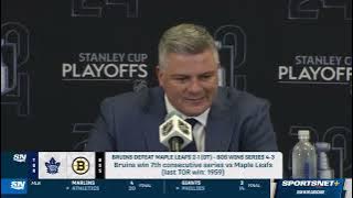 Sheldon Keefe addresses the media following the Maple Leafs Game 7 defeat / 4.05.2024