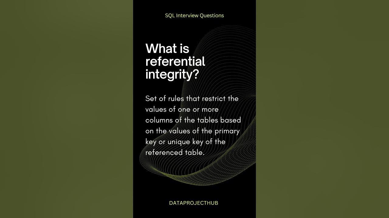 What is Referential Integrity ? | SQL Interview Question Series - YouTube