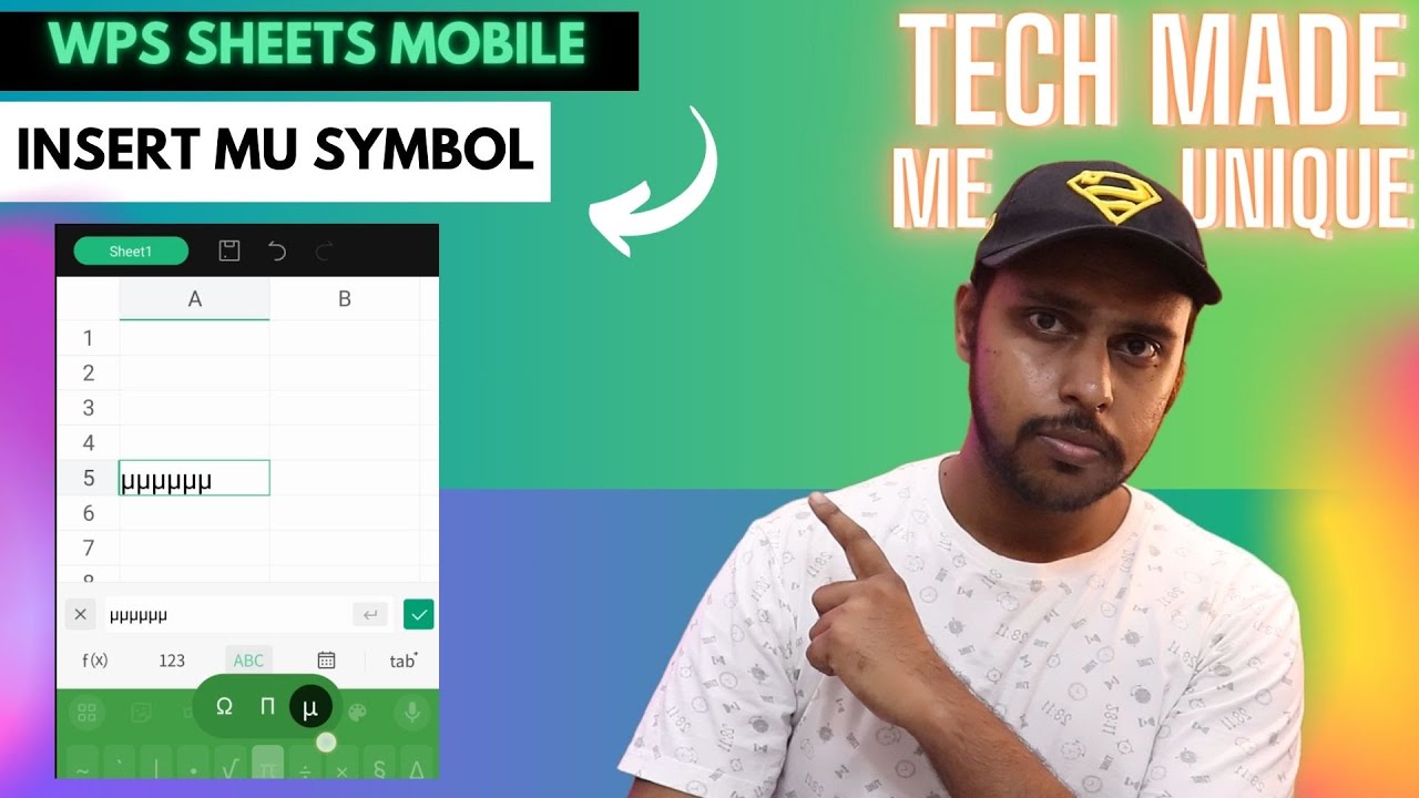 How to insert mu symbol in wps spreadsheet mobile | insert mu symbol on wps spreadsheet mobile