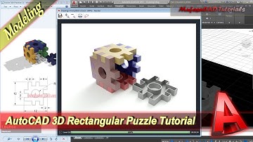 Autocad 3D Modeling Tutorial Rectangular Puzzle Exercise 37