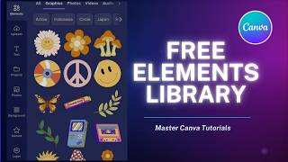 Exploring the Free Element Library in canva :One million Options and Edit
