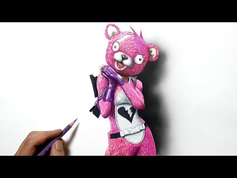 フォートナイト ピンクマちゃんを描いてみた Drawing The Fortnite Pink Bear Youtube