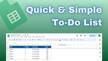 How to Create a Quick and Simple To-Do List | Google Sheets