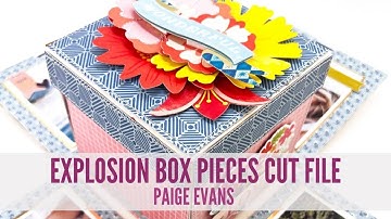 PAIGE EVANS EXPLOSION BOX PIECES CUT FILE | TAGS MINI ALBUM | ANDREA LAKE