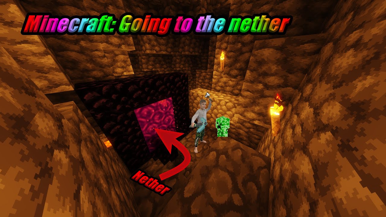 Minecraft going to the nether - YouTube